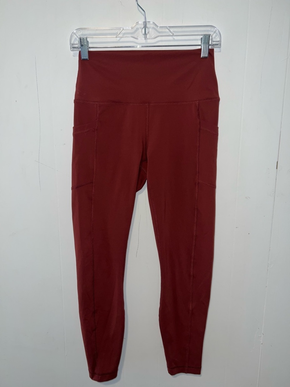 Yogalicious Deep Burgundy High-Rise Pocket Leggings Size M 0416265